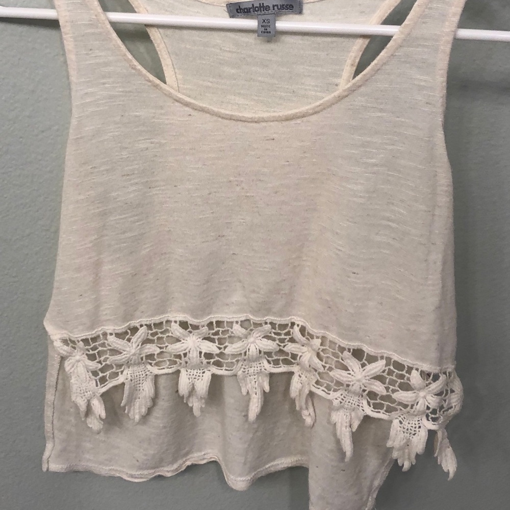 Women’s Off-White Lace Tank Top